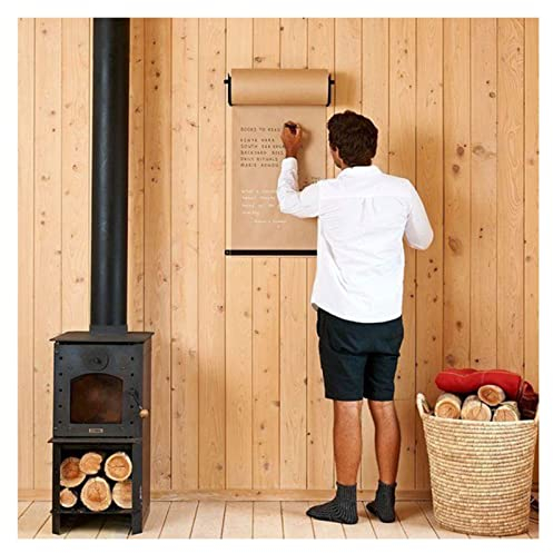 Kraft-Papierrollenspender und -Schneider zur Wandmontage, hängender Notizrollenständer zum Schreiben von Notizen/Einkaufslisten/Zeichnen von Kindern (Größe: 97 cm/38,2 Zoll breit)