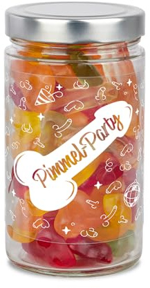Pimmel Party Fruchtgummi XL Glas 520g | Penis Gummibärchen | Scherzartikel zum Verschenken | Junggesellen Geschenk | Spaß Geschenk für Freunde | leckere Gummibärchen