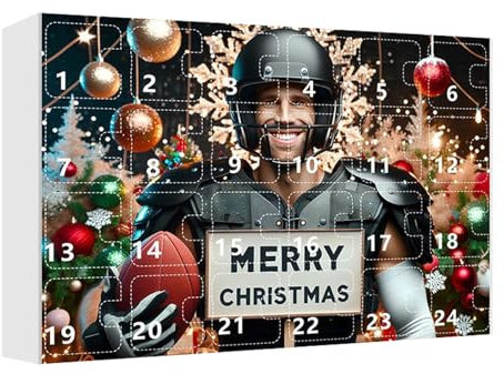 Football, 24 Days Countdown, Acryl, Football Christmas Calendar, Cartoon Pendant Ornaments, Christmas Countdown Calendar, Cute Christmas Ornaments,