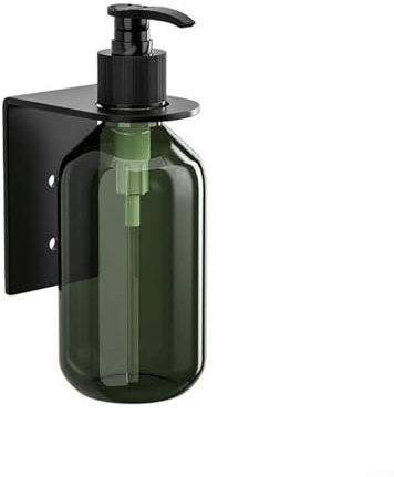 Dispensador de jabón de pared de 300 ml, botella de bomba manual con soporte de acero inoxidable para champú, gel de ducha, baño (1 botella A)