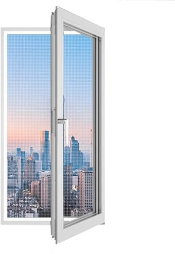 Cortina mosquitera malla anti-insectos de fácil montaje 145x190cm Blanco