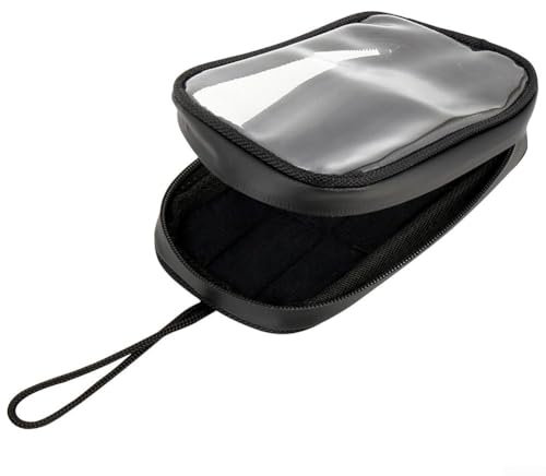 CWOQOCW Motorcycle Tank Bag 7 Inch Magnetic Fuel Bag Mobile Phone Holder Waterproof PU Leather With Clear Screen Window For GPS Navigation