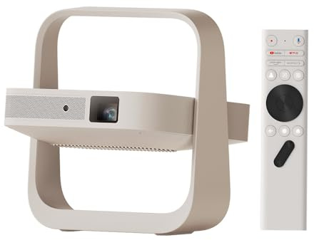 XGIMI Elfin Flip Plus Portable 1080P Home Video Projector | Google TV with Licensed Netflix, 500 ISO Lumens, Build-in Adjustable Stand, Lightweight and Compact Design, Screen Adaption