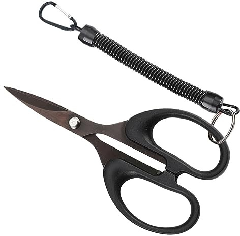EXHUMKY Tijeras para Pesca Línea Trenzada de Goma y Bordes Afilados, Portátiles y Compactas para Cortar Sedal y Accesorios de Pesca