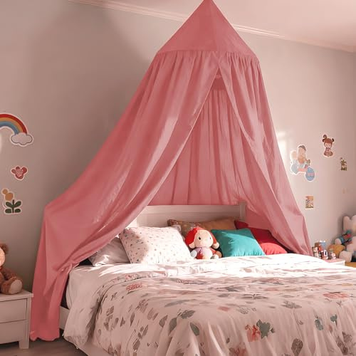 gesxo Baldachin Kinderzimmer, Betthimmel Babybett, Hängende Rund Princess Insektennetz Moskitonetz, Himmelbett Vorhänge Deko für Mädchen & Jungen (Bohnenpaste Rose 60 * 230 * 450cm)