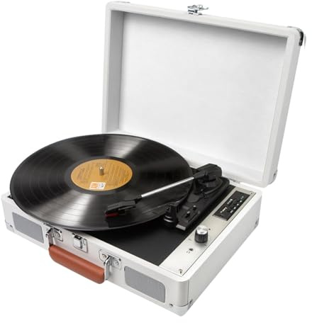 Fangxuee Giradischi in Vinile Vintage, Grammofono, Fonografo, Portatile AC100-240V, Giradischi Stereo Antico, Spina Europea,