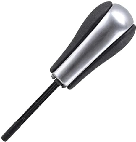 Kacepar Pomo de palanca de cambios automático compatible con BMW Serie 3 E46 1998 Serie 5 E60 2004-2006, color plateado y negro