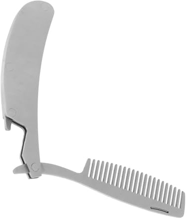 STOBAZA Klappbarer Edelstahlkamm für Männer Kleiner Haarstylingkamm mit Faltbarem Design zur Bart und Haarepflege Tragbarer Kamm zur Verbesserung der Schlafqualität