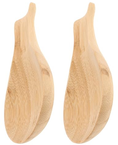 Ipetboom 2 Pièces Support Cuillère Bois pour Cuisine Repose-ustensiles de Comptoir Rustique Porte-cuillère Multifonction Compatible avec Spatule Louche Pince Support Pratique et Facile à