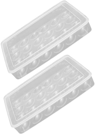 BAZEITFLOW Soporte para Huevos para Frigorífico 2 Piezas Rejillas Separadas de Pp Organizador Apilable para Almacenar y Proteger Huevos en Encimera o Nevera