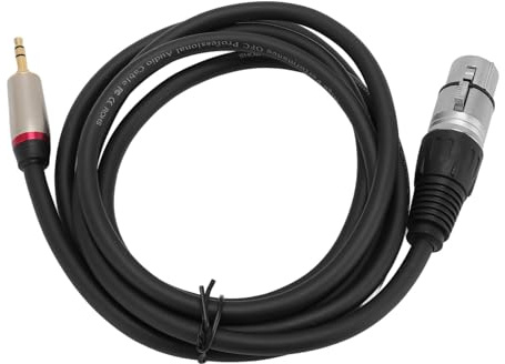 Yanmis 3,5 Mm auf XLR-Kabel, 1/8 Zoll Symmetrisches Aux-Mikrofonkabel, Adapterkabel aus PVC-Material, Klinke auf XLR-Buchse, für Telefone, Laptops, Lautsprecher (1,8m)