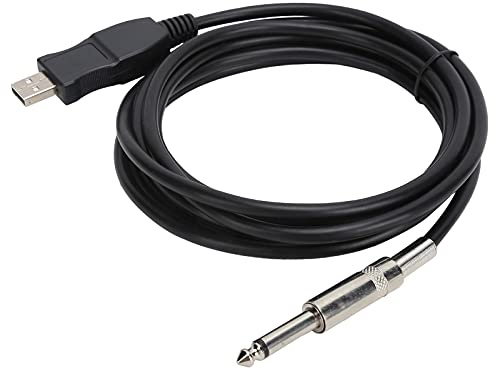 Aramox Câble de Guitare USB Câble Audio en TPU de 3 Mètres avec Carte Son Intégrée Plug and Play pour Enregistrement de Basse de Guitare électrique sur Mac