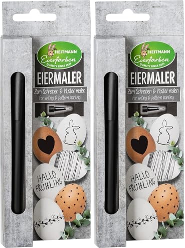 Heitmann Eierfarben - Eiermaler Schwarz - Malstift in Schwarz (Packung mit 2)