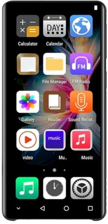 Buhdjfnke Lettore Musicale WiFi Lettore MP3 MP4 Touch Screen da 4 Pollici Bluetooth per Android 8.1 con Altoparlante, FM, E-Book, Registratore, Video Durevole Facile da Usare