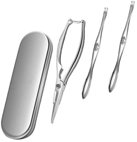 HOLIDYOYO Set Utensili per Frutti di Mare 4 Pezzi in Acciaio Inox 304, Cracker e Forchette per Aprire Chele di Granchio e Aragosta, Strumenti Cucina per Consumo Sicuro e Preciso di