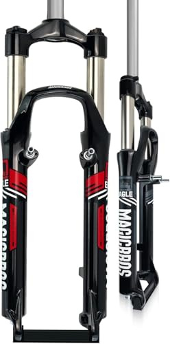 tylxayoxa Horquilla De Suspensión 26 Pulgadas Aleación Aluminio Tubo Recto Mecánico Control Hombro Disco Bicicleta Montaña/Freno V QR 9 Mm(D)