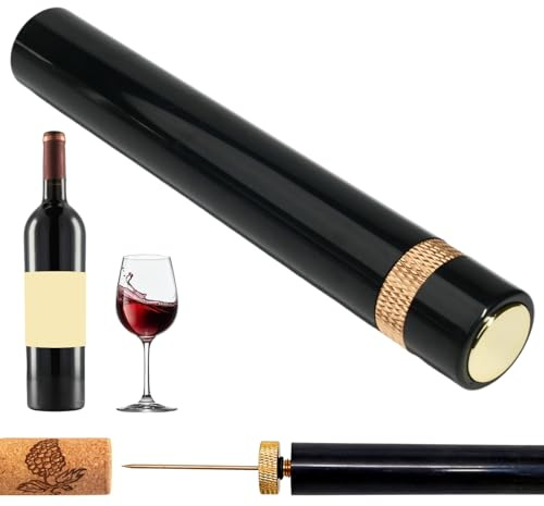 Sacacorchos Neumático Profesional – Abridor de Vino con Tecnología de Vacío que Extrae Corchos en 7 Segundos,Sacacorchos de Aire Comprimido Portátil para Celebraciones, Camping y Cenas Especiales