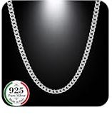 QUADRI - 925 Silver Chain Men's Necklaces - Necklace for Men - 18 / 46 cm | Length 18 - Gift Idea for Birthday, Anniversary, Valentine's Day
