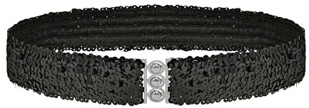 W WIDMANN MILANO Party Fashion - Gürtel mit Pailletten, größenverstellbar, Kostüm, Accessoire