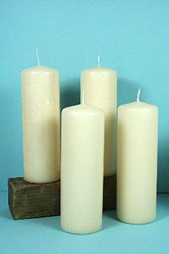 4 RIESEN cremefarbene ALTAR STUMPENKERZEN 200 x 68 mm Stumpen Kerze (4 Stück 200 x 68 mm)