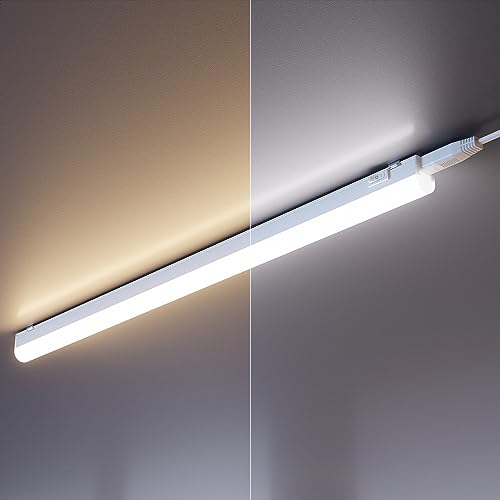 ledscom.de 2er Set LED Unterbau-Leuchten Rigel, je 57,3cm, mit Schalter, Farbtemperatur einstellbar /, 16,656W, je 830lm