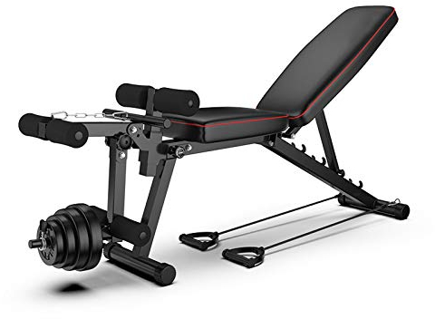 GJXJY Hantelbank mit Beincurler, Multifunktion Training Fitness Bank Übungsbank Bizepstraining und Rückentrainer, Beinhalterung für Bauchtraining Sit up Bench Weight