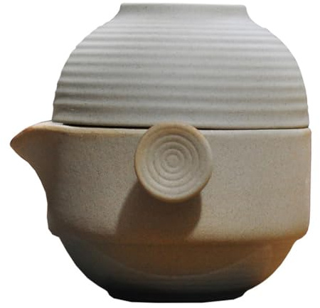 Cabilock Tetera Y Juego de Tazas Tetera de Cerámica Kung Fu Tetera Hervidor de Té Chino Portátil con Taza para Viajes Al Aire