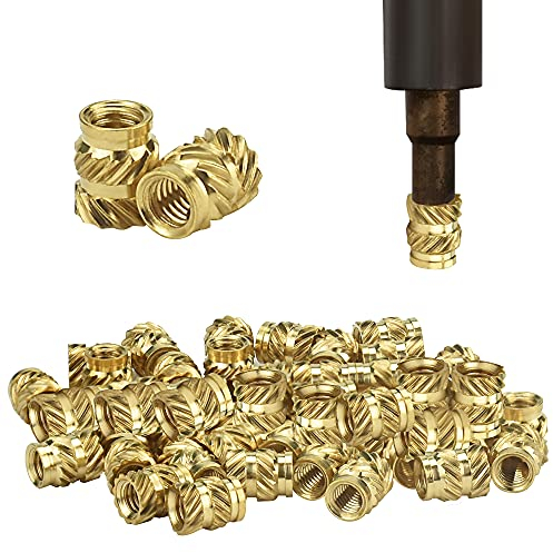 STCRERAG Set di 50 Inserti Filettati M3 Filettatura in Ottone Zigrinato Filettatura Femmina in Ottone per Dadi Incorporati Dadi Filettati Boccole a Pressione Mediante Calore o Ultrasuoni in plastica