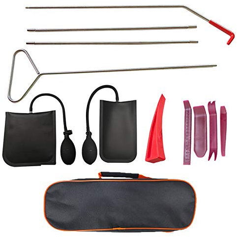 Car Tool Kit, Breakdown Emergency Kit with Long Reach Grabber, Professional Automotive Car Tool Kit Emergency Kit Essential Car Lockout Kit for Car Easy Grabbe with Air Wedge Pump, Non Marring Wedge