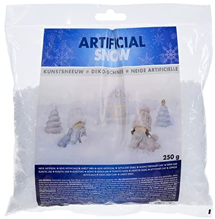 MIJOMA Kunstschnee Dekoschnee Schneewatte Schneedeko, Zauberhafte Winterlandschaften, Winterszenen, Weihnachtsdekoration, weiß, künstlicher Schnee, Schneeoptik (Pulverschnee 250g)