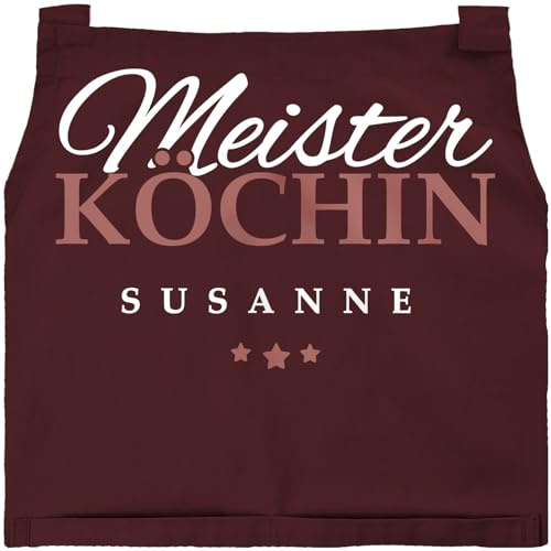 SpecialMe® Kochschürze Küchenschürze Damen Meisterköchin personalisierte Schürze für Frauen mit Namen Baumwolle