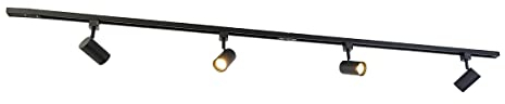 QAZQA Moderno Sistema de carril monofásico inteligente con 4 focos WiFi GU10 negro - Jeana Acero Alargada Adecuado para LED Max. 4 x 5 Watt