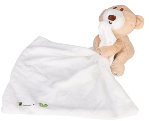 Coperta di sicurezza confortante per bambini, giocattoli educativi durevoli Asciugamano morbido per bambole per neonati Coperta per coccole per animali per la casa per la ragazza del ragazzo(bianco)