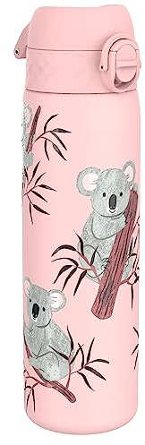 ion8 Vakuumisolierte Edelstahl-Trinkflasche 500ml Auslaufsicher Einhandöffnung Sichere Verriegelung Spülmaschinenfest Tragegriff Leicht zu Reinigen, Langlebig, & Kratzfest, Koalas