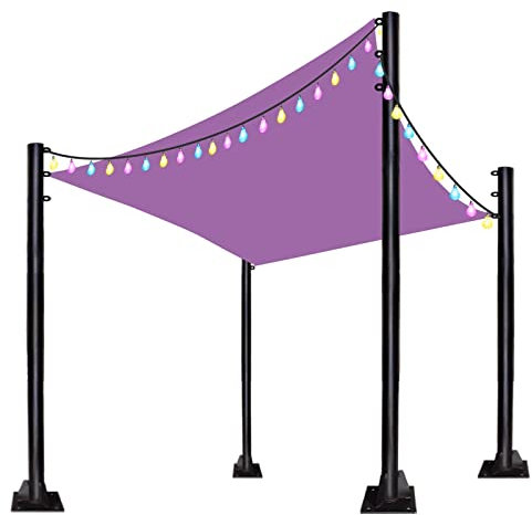 Set di 4 pali per tende da sole, 2,7 m, per esterni, per tende da sole, per esterni, resistenti, per ombrelloni, patio, prato, giardino (confezione da 4)
