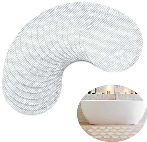 20-Pack Clear Safety Stickers - 10cm (4 Inch) Round Anti-Slip Pads for Bathtubs & Showers, Strong-Adhesive Bathroom Floor Grips for Wet Areas