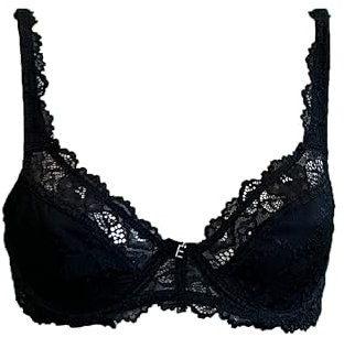 Papillon E' BY Papillon Armonia Reggiseno Sfoderato in Pizzo Elasticizzato con Ferretto, Dona Piu' Volume al Tuo Seno (IT, Taglia della Coppa & Taglia della Fascia, C, 7, Nero)