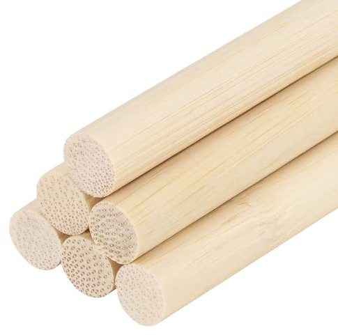 DMiotech 10-pack 9 mm x 300 mm träpluggsstänger oavslutade naturliga pinnar trähantverkspinnar för heminredning, projekt och gör gör-det-själv-hantverk, träfärg