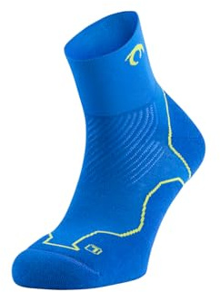 Lurbel Distance Three - Calzini da corsa bassi, unisex, senza cuciture, traspiranti, anti-odore e anti-vesciche, con ammortizzazione per la corsa, blu royal, S
