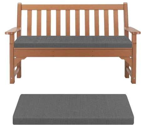 Kimgull Bench Cushion Indoor Seat Pad with Zipper Removable Rectangular Seat Cushion for Garden Dining Patio Shoe Bench (100X40X5CM Dark Gray)