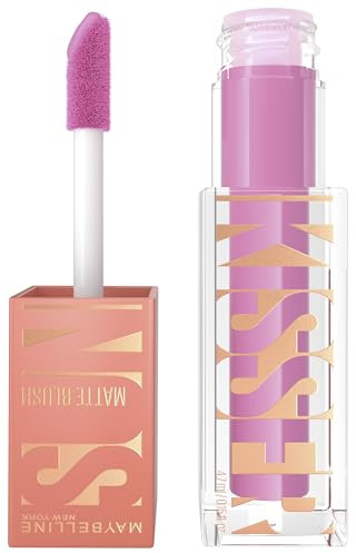 Maybelline New York Sunkisser Hazy Matte Blush 32 Lilac Clouds, delicato fard di fusione in viola per un look al tramonto con finitura opaca, 4,7 ml