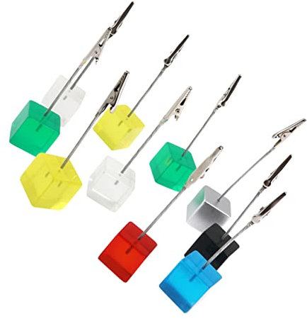 DIYEAH 10stücke Pack Würfeldraht-harzbasis Fotohalter Memo-clip Clip Büroklammer Mit Edelstahlkabel Für Schreibtischnotizen Und Dokumentenhaltung Zufällige Farbe