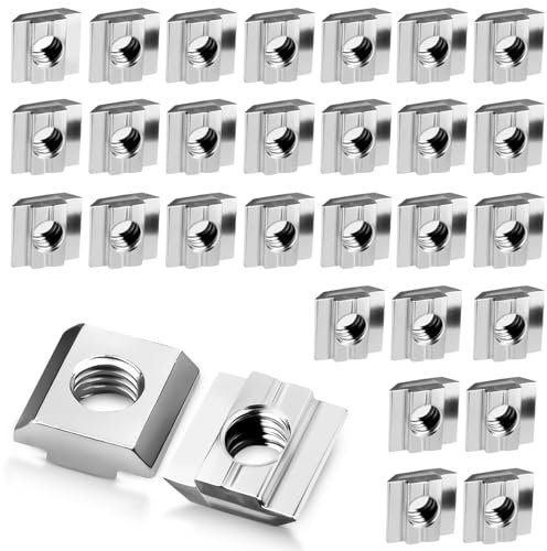 30 pezzi di pietre per scanalature M8, 8 – tipo B, set di dadi a T, scanalatura a T, scanalatura a T, acciaio al carbonio, dadi scorrevoli M8, per profilo in alluminio 30 serie