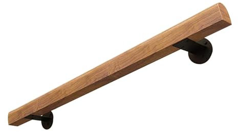 Corrimano in legno per scale antiscivolo ringhiera per scale in legno massello corrimano per montaggio a parete, corrimano per interni set completo barre di supporto per corridoi 30 450 cm gradino