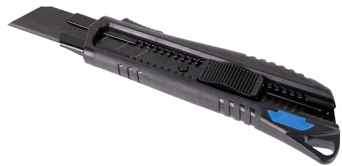 Cofan Cúter profesional | Material: ABS | Hoja negra SK2 (9 mm) o (18 mm) o (25 mm) | Bloqueo automático | Cambio rápido de cuchilla (1, Hoja 25 mm)