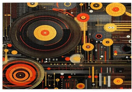 Mexpekil 1000 Pieces Jigsaw Puzzles Music Recor Vinly Cd Pattern Puzzles For Adults, Wood Puzzle Educational Game Jigsaws Gift For Men Women Mother Father
