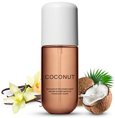 Coconut Vanilla Body Spray, Coconut Perfume For Women | Long Lasting Hair And Body Mist | Portable Multi-Use Room Spray Fragrance