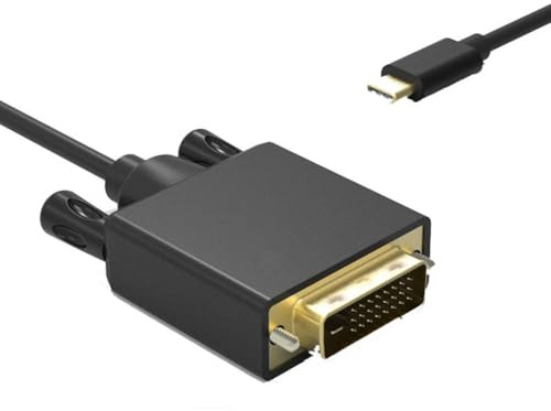 Cavo da DVI a USB -C - adattatore 1080p portatile | Convertitore da 10 Gbps ad alta velocità da 1,8 m | Compatibile con, Linux, Chrome OS, XPS, Galaxy