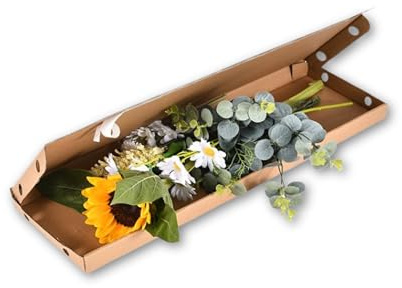Letterbox Flower Delivery Box, Brown Cardboard Postal Mailing Box, 59 x 17.5 x 3cm, Peel and Seal, (Pack of 40)