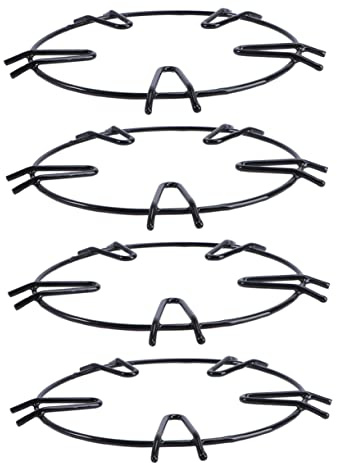 DIYEAH 4 Pièces Support de Cuisinière à Gaz Lot de Support pour Casseroles et Poêles Accessoire de Cuisine Antidérapant et Chaleur Compatible avec Cuisinières à Gaz et Naturel